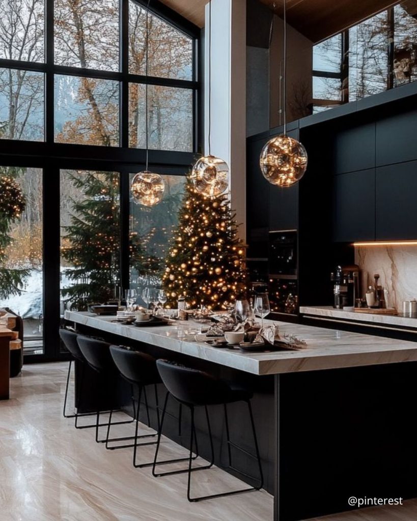 Decoration Noel cuisine maison contemporaine