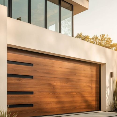 Visuel d'une porte de garage d'une villa contemporaine