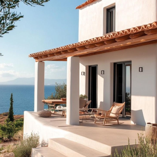 Maison au bord de mer orientation sud