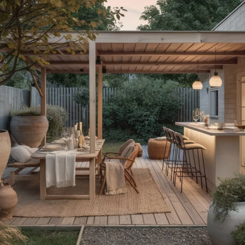 Visuel d'une terrasse extérieure en bois