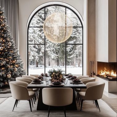 Décoration de Noël dans une maison neuve contemporaine